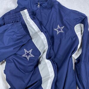 Men's Blue and White Windbreaker Jacket